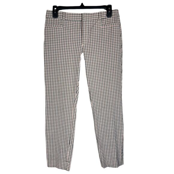 Banana Republic Pants - Banana Republic SZ 4 Sloan Dress Pants Mid-Rise Plaid Pockets Stretch Zip-Fly